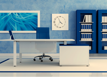 Blue Home Office Design